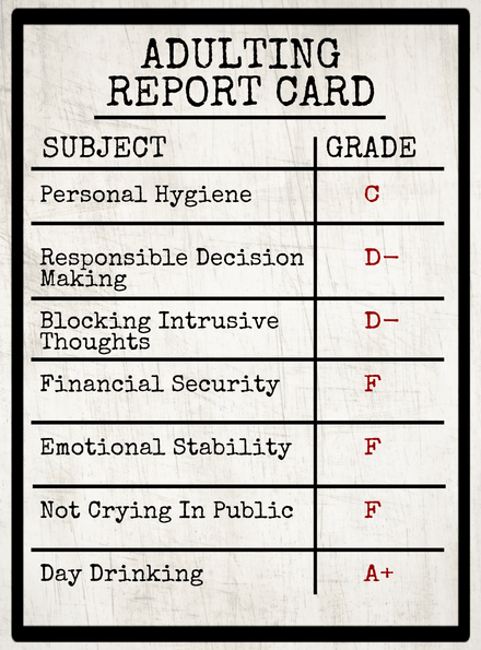 Adulting Report Card Women&#x27;s Fitted