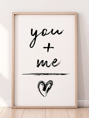 You + Me - Black and White Printable Wall Art