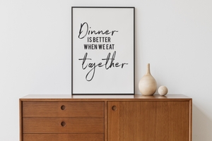 Dinner - Black and White Printable Wall Art