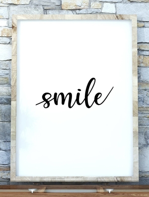 Smile - Black and White Printable Wall Art