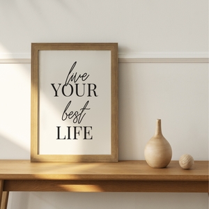 Live - Black and White Printable Wall Art