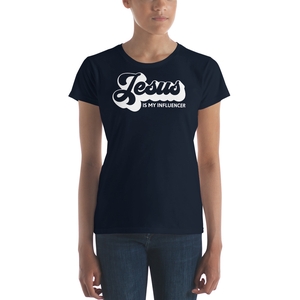 Women&#x27;s fashion fit Jesus is my influencer shirt. 