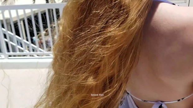 Amber&#x27;s 1st Shoot Natural Redhead  Rapunzel Beach Fun 