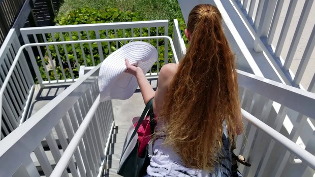 Amber&#x27;s 1st Shoot Natural Redhead  Rapunzel Beach Fun 