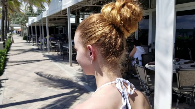 Amber&#x27;s 1st Shoot Natural Redhead  Rapunzel Beach Fun 