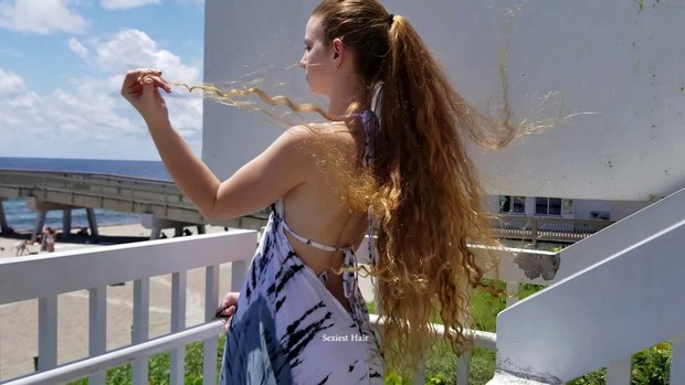 Amber&#x27;s 1st Shoot Natural Redhead  Rapunzel Beach Fun 