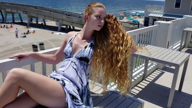 Amber&#x27;s 1st Shoot Natural Redhead  Rapunzel Beach Fun 