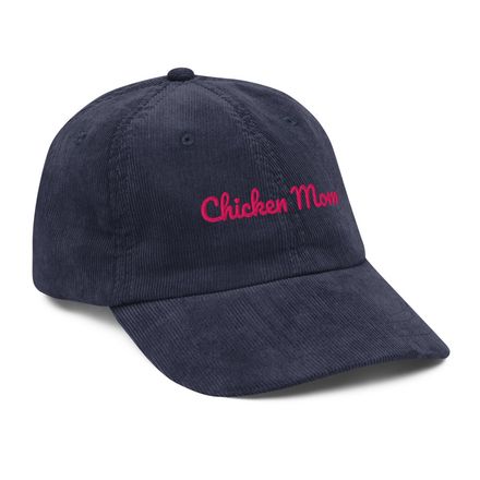 Chicken Mom Corduroy Ball Cap