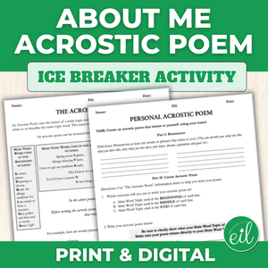 Acrostic Poetry Ice Breaker Activity