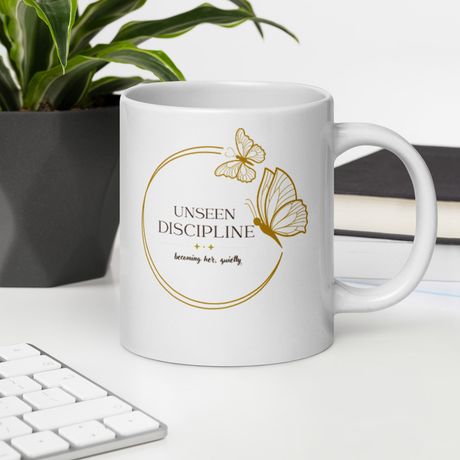 Unseen Discipline Mug – Luxury Feminine Motivation Coffee Cup for Quiet Growth