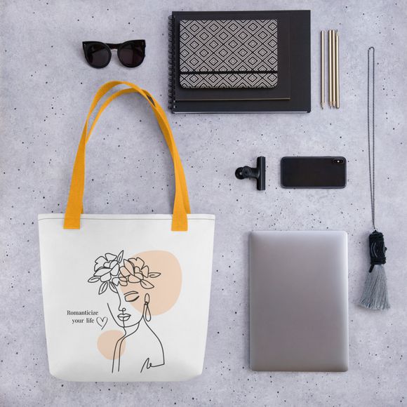 Romanticize Your Life Tote Bag – Feminine Minimalist Aesthetic Canvas Bag