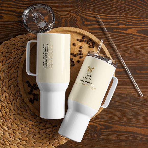 The "Seen &amp; Noted" Travel Mug — Aesthetic Insulated Tumbler for Quiet Growth