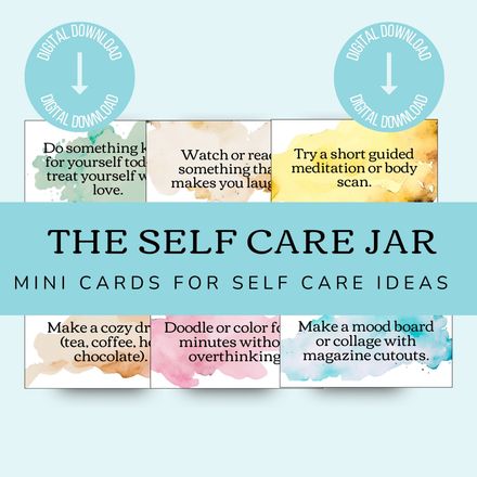 Self Care Jar Cards For Positivity And Well Being