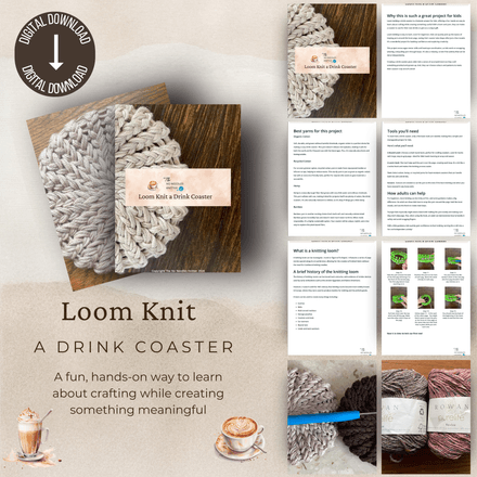 The Loom Knitted Mug Coaster How to PDF