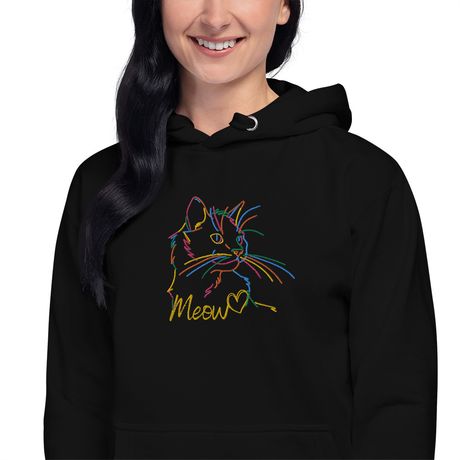 Meow ~ Embroidered - Unisex Premium Hoodie | Cotton Heritage 