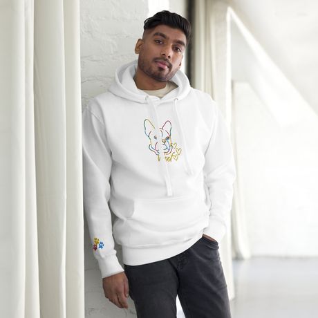 WOOF ~ Embroidered - Unisex Premium Hoodie | Cotton Heritage
