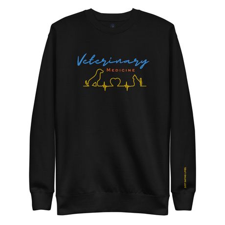 Vet Med ~ Embroidered -Unisex Premium Crewneck Sweatshirt | Cotton Heritage