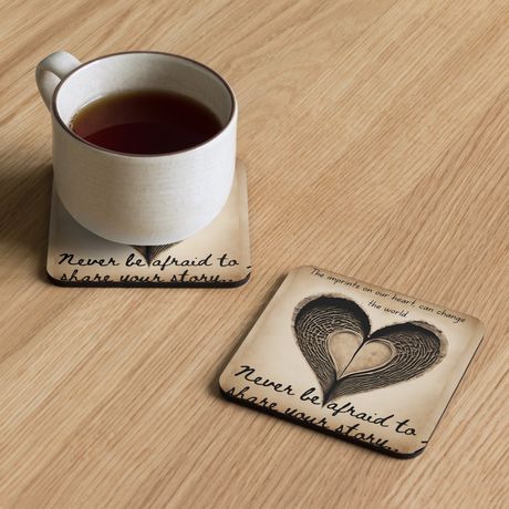 Heart Imprint Cork-Back Coasters 