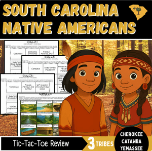 South Carolina Native American Review Activity | Cherokee, Catawba, Yemassee | Grades 3-5