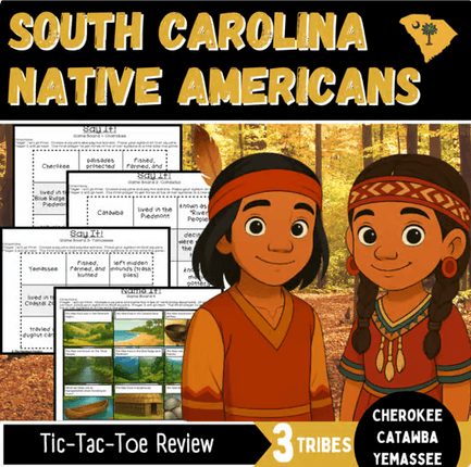 South Carolina Native American Review Activity | Cherokee, Catawba, Yemassee | Grades 3-5