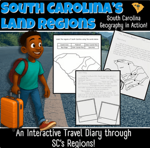 South Carolina Regions Travel Diary | Guided Notes | Hands-On Activities | Grades 3-5