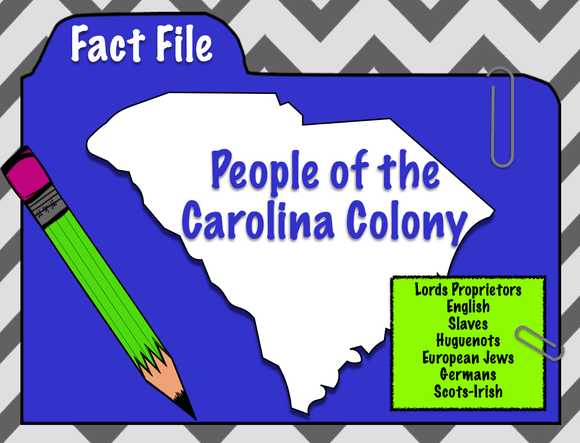 People of the Carolina Colony Fact Files