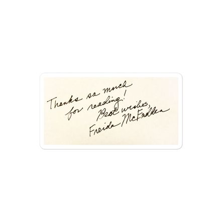 Sticker with Freida&#x27;s signature