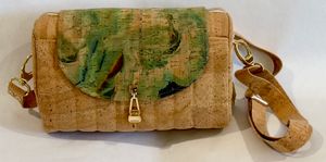 Portuguese Cork Shoulder Bag-‘Quilted Hortensia Barrel Bag’;
