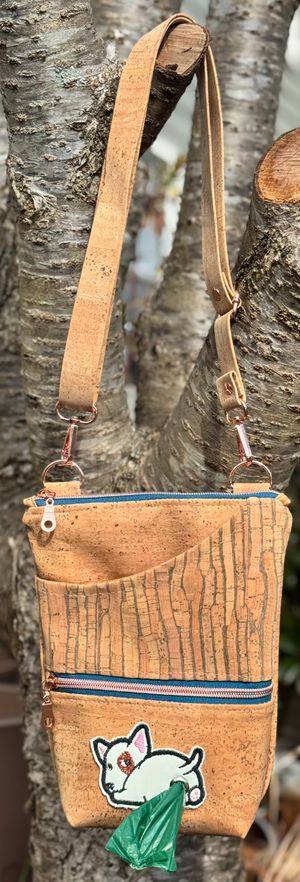 Portuguese Cork ‘Doodle Do’ Dog Walking Crossbody Bag