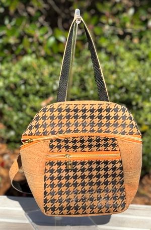Houndstooth and Natural Convertible Backpack