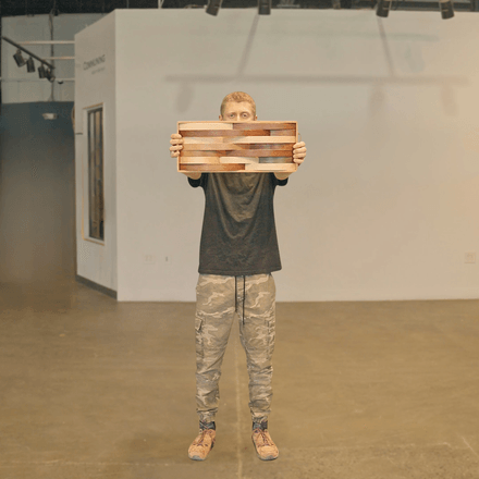 *SOLD* heart pine mixed mini // 18 x 7