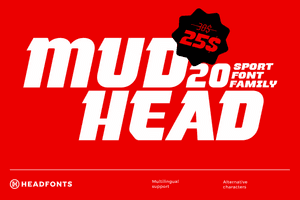 MUDHEAD Typeface – Condensed Sports Font with Slab and Sans Serif Styles