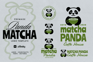 Panda Matcha Logo Template