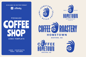 Hometown Coffee Roasters Logo Template