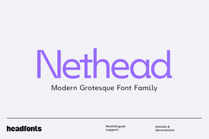 NETHEAD Sans-Serif Font – Modern Grotesque Typeface for Tech, Sustainability, and Urban Design