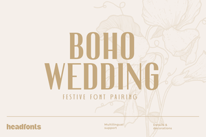 Boho Wedding Font Duo – Elegant Script &amp; Art Deco Sans Serif Pairing