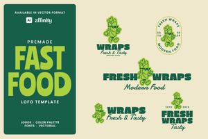 Fresh Wraps Restaurant Logo Template