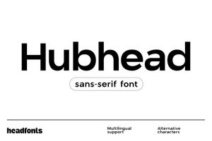 HUBHEAD Sans-Serif Font – Geometric Typeface for Minimal, Professional Design Projects