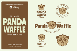 Panda Waffle Logo Template