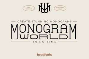 MONOGRAM WORLD SERIF – Elegant Serif Font for Custom Monograms and Minimalist Designs