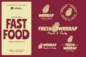 Fresh Wraps Restaurant Logo Template