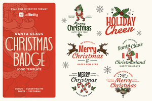 Santa Claus Christmas Badge Bundle
