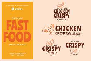 Restaurant Chicken Crispy Logo Template