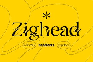 Zighead Display Font – Unique Decorative Serif Typeface for Bold Wordmarks and Posters