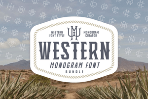 Western Monogram Font Bundle