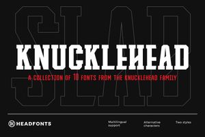 Knucklehead Slab – Vintage Sports-Inspired Typeface for Unique Design Projects