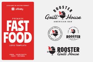 Rooster Grill House Logo Template
