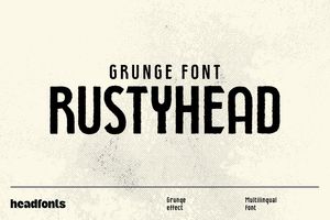 RUSTYHEAD Font – Textured Sans Serif Typeface for Grungy, Creative Designs