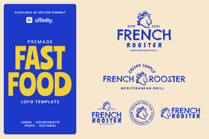 Restaurant French Rooster Logo Template