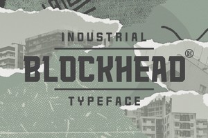 BLOCKHEAD Slab Serif Font – Bold Typeface for Industrial Logos and Modern Designs